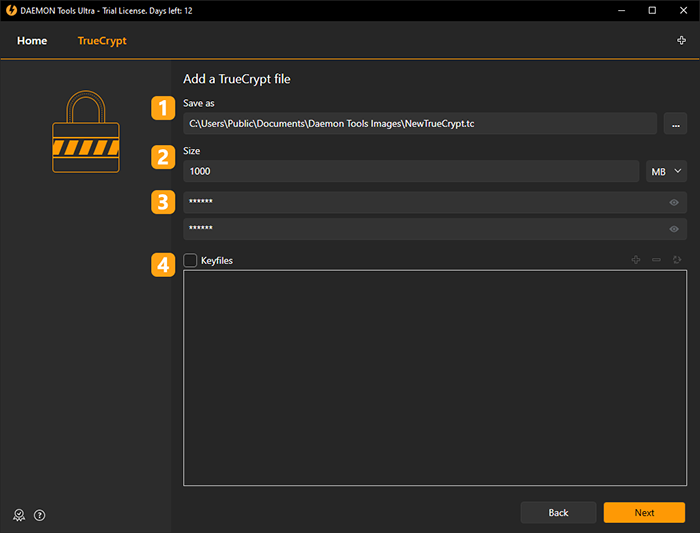 create new volume truecrypt 7.2